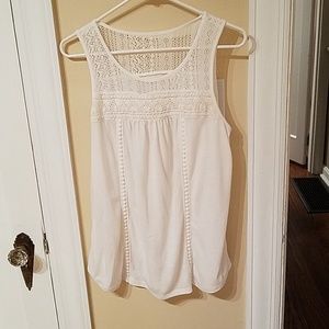 White Crochet Tank